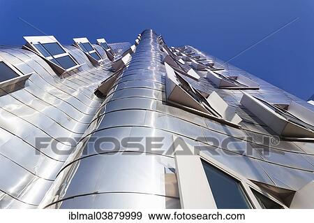 Stock Photo - "Neuer Zollhof, Gehry Building, Media Harbour, Dusseldorf, North Rhine-Westphalia, Germany, Europe". Fotosearch