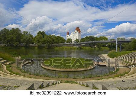 Stock Image - "Neues Schloss, New Castle, Danube river, Ingolstadt, Upper Bavaria, Bavaria, Germany, Europe". Fotosearch