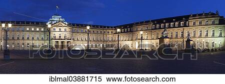 Stock Photography - "Neues Schloss Palace on Schlossplatz square, Stuttgart, Baden-Wurttemberg, Germany, Europe". Fotosearch
