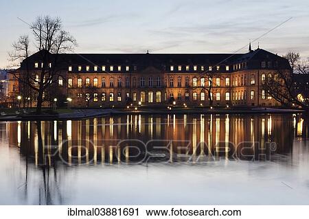 Stock Image - "Neues Schloss Palace, Stuttgart, Baden-Wurttemberg, Germany, Europe". Fotosearch