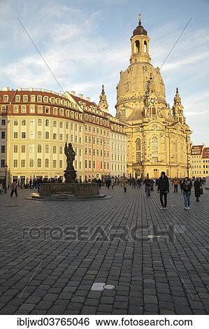 Stock Photograph - "Neumarkt square and Frauenkirche church, Dresden, Saxony, Germany, Europe". Fotosearch