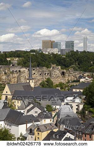 "Neumuenster and casemates in the Grund district, high-rise buildings on Kirchberg Plateau at the rear, City of Luxembourg, Luxembourg, Europe, PublicGround, Europe" View Large Photo Image Stock Photo - "Neumuenster and casemates in the Grund district, high-rise buildings on Kirchberg Plateau at the rear, City of Luxembourg, Luxembourg, Europe, PublicGround, Europe". Fotosearch