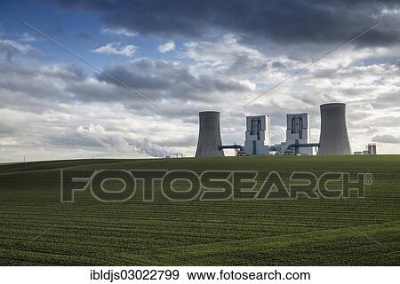 Stock Photo - "Neurath lignite-fired power station, BoA 2 & 3, Grevenbroich, Rhineland, North Rhine-Westphalia, Germany, Europe". Fotosearch