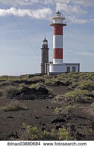 "New and Old Lighthouse on the south coast, near Fuencaliente, La Palma, Canary Islands, Spain, Europe" View Large Photo Image Picture - "New and Old Lighthouse on the south coast, near Fuencaliente, La Palma, Canary Islands, Spain, Europe". Fotosearch