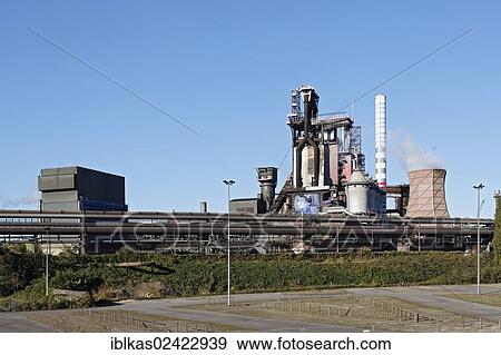 New blast furnace 8 of ThyssenKrupp Steel, Duisburg-Bruckhausen, Ruhr area, North Rhine-Westphalia, Germany, Europe View Large Photo Image Stock Photo - New blast furnace 8 of ThyssenKrupp Steel, Duisburg-Bruckhausen, Ruhr area, North Rhine-Westphalia, Germany, Europe. Fotosearch