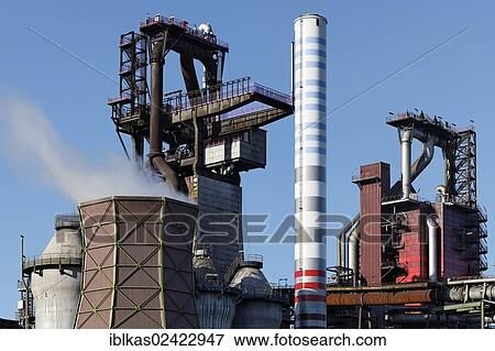 New blast furnace 8 of ThyssenKrupp Steel, Duisburg-Bruckhausen, Ruhr area, North Rhine-Westphalia, Germany, Europe View Large Photo Image Stock Photo - New blast furnace 8 of ThyssenKrupp Steel, Duisburg-Bruckhausen, Ruhr area, North Rhine-Westphalia, Germany, Europe. Fotosearch