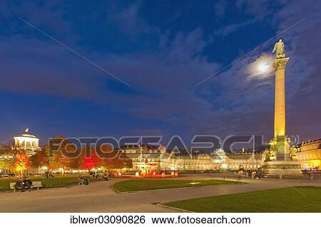 "New Castle and Jubilee Column during the event """"S-City leuchtet"""", illumination of buildings during a long shopping night in the town centre, Schlossplatz, Stuttgart, Baden-Wurttemberg, Germany, Europe" View Large Photo Image Stock Photograph - "New Castle and Jubilee Column during the event """"S-City leuchtet"""", illumination of buildings during a long shopping night in the town centre, Schlossplatz, Stuttgart, Baden-Wurttemberg, Germany, Europe". Fotosearch
