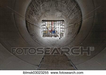 Stock Photography - "New construction hydropower plant in Rheinfelden, lower water outlet, chamber 1, suction pipe, Rheinfelden - Ost, Rheinfelden - Baden, Baden-Wurttemberg, Germany, Europe". Fotosearch