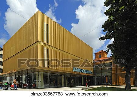 Stock Photo - "New construction of extensions to Lenbachhaus, Municipal Gallery, right the """"Old"""" Lenbachhaus, Munchen, Upper Bavaria, Bavaria, Germany, Europe". Fotosearch