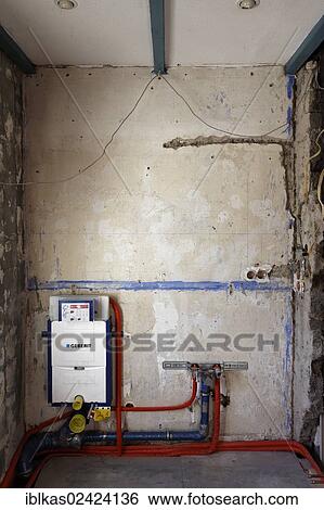 New plumbing lines and WC cistern in an old bathroom, bathroom renovation View Large Photo Image Stock Photograph - New plumbing lines and WC cistern in an old bathroom, bathroom renovation. Fotosearch