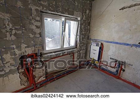 New plumbing lines in an old bathroom, bathroom renovation View Large Photo Image Stock Image - New plumbing lines in an old bathroom, bathroom renovation. Fotosearch