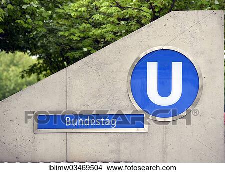 Picture - "New underground station, Bundestag station of underground line 55, Berlin, Berlin, Germany, Europe". Fotosearch
