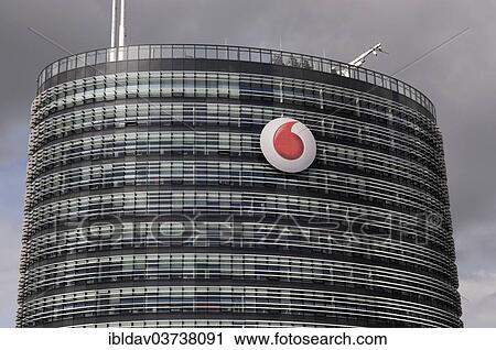 Stock Image - "New Vodafone headquarters, Heerdt, Dusseldorf, Rhineland, North Rhine-Westphalia, Germany, Europe". Fotosearch
