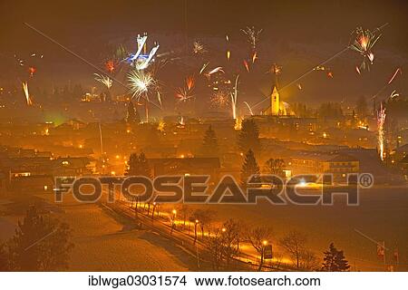 "New Year's Eve fireworks, Oberstdorf, Allgauer Alpen, Allgau, Bavaria, Germany, Europe" View Large Photo Image Picture - "New Year's Eve fireworks, Oberstdorf, Allgauer Alpen, Allgau, Bavaria, Germany, Europe". Fotosearch