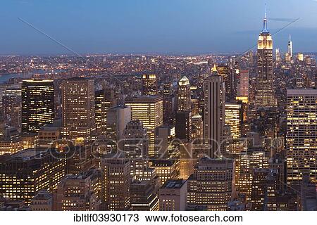 "New York at dusk, blue hour, with the Empire State Building, New York City, New York, United States, North America" View Large Photo Image Stock Image - "New York at dusk, blue hour, with the Empire State Building, New York City, New York, United States, North America". Fotosearch