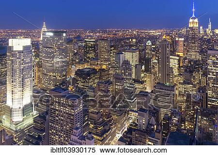 "New York at dusk, blue hour, with the Empire State Building, New York City, New York, United States, North America" View Large Photo Image Stock Photography - "New York at dusk, blue hour, with the Empire State Building, New York City, New York, United States, North America". Fotosearch