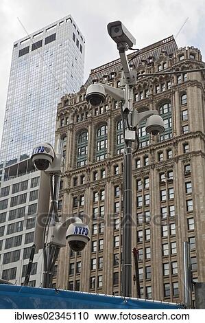"New York Police Department surveillance cameras near the September 11 Memorial in Lower Manhattan, New York, NY, USA" View Large Photo Image Stock Image - "New York Police Department surveillance cameras near the September 11 Memorial in Lower Manhattan, New York, NY, USA". Fotosearch