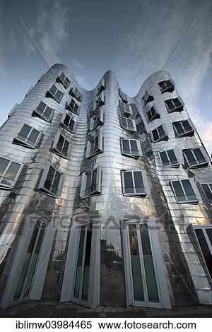 Stock Photography - "New Zollhof, Media Harbour, Dusseldorf, North Rhine-Westphalia, Germany, Europe". Fotosearch