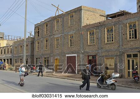 "Newly constructed building in the Uighur Muslim Quarter, historic town centre, Kashgar, Seidenstrasse, Xinjiang, China, People's Republic of China, Asia" View Large Photo Image Stock Photography - "Newly constructed building in the Uighur Muslim Quarter, historic town centre, Kashgar, Seidenstrasse, Xinjiang, China, People's Republic of China, Asia". Fotosearch