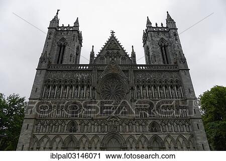 "Nidaros Cathedral, west facade, Trondheim, Sor-Trondelag, Trondelag, Norway, Europe" View Large Photo Image Stock Image - "Nidaros Cathedral, west facade, Trondheim, Sor-Trondelag, Trondelag, Norway, Europe". Fotosearch