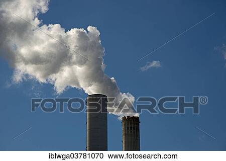 Stock Image - "Niederaussem Power Station, lignite-fired base load power plant, operated by RWE PowerAG, Niederaussem, Bergheim, North Rhine-Westphalia, Germany, Europe". Fotosearch