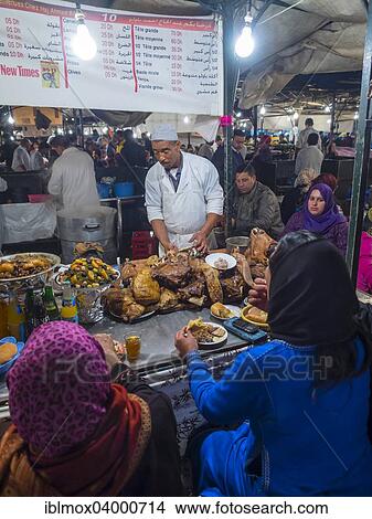 "Night market, Place Jemaa el-Fnaa, with crowded street restaurants, Marrakech, Marrakech-Tensift-Al Haouz, Morocco, Africa" View Large Photo Image Picture - "Night market, Place Jemaa el-Fnaa, with crowded street restaurants, Marrakech, Marrakech-Tensift-Al Haouz, Morocco, Africa". Fotosearch
