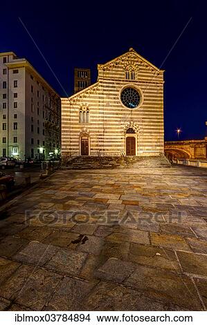"Night Scene, church of Santo Stefano, Piazza de Santo Stefanom, Genoa, Liguria, Italy, Europe" View Large Photo Image Picture - "Night Scene, church of Santo Stefano, Piazza de Santo Stefanom, Genoa, Liguria, Italy, Europe". Fotosearch