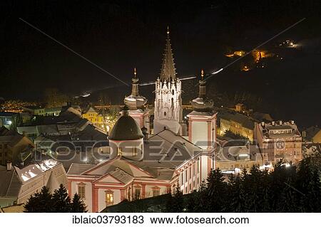 "Night scene, Mariazell Basilica, Mariazell, Upper Styria, Styria, Austria, Europe" View Large Photo Image Stock Image - "Night scene, Mariazell Basilica, Mariazell, Upper Styria, Styria, Austria, Europe". Fotosearch