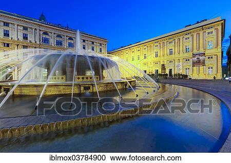 "Night scene, Palazzo della Regione Liguria headquarters of the Ligurian Region, Piazza de Ferrari with fountain, Genoa, Liguria, Italy, Europe" View Large Photo Image Stock Image - "Night scene, Palazzo della Regione Liguria headquarters of the Ligurian Region, Piazza de Ferrari with fountain, Genoa, Liguria, Italy, Europe". Fotosearch