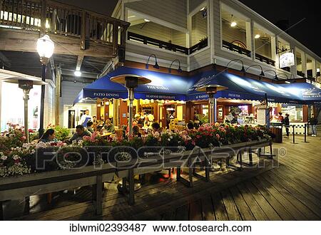"Night scene, seafood restaurant, Pier 39, Fisherman's Wharf, San Francisco, California, United States of America, USA, PublicGround" View Large Photo Image Stock Photo - "Night scene, seafood restaurant, Pier 39, Fisherman's Wharf, San Francisco, California, United States of America, USA, PublicGround". Fotosearch