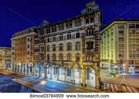 "Night scene, shopping street Via XX Settembre, Genoa, Liguria, Italy, Europe" View Large Photo Image Stock Photo - "Night scene, shopping street Via XX Settembre, Genoa, Liguria, Italy, Europe". Fotosearch