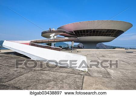 Stock Photo - "Niteroi Contemporary Art Museum, Niteroi, Rio de Janeiro State, Brazil, South America". Fotosearch