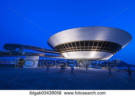 Stock Photo - "Niteroi Contemporary Art Museum, Niteroi, Rio de Janeiro State, Brazil, South America". Fotosearch