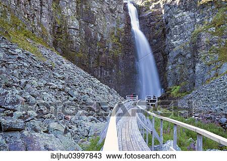 Stock Image - "Njupeskar, the highest waterfall in Sweden, Fulufjallet National Park, Dalarnas lan, Dalarna County, Sweden, Europe". Fotosearch