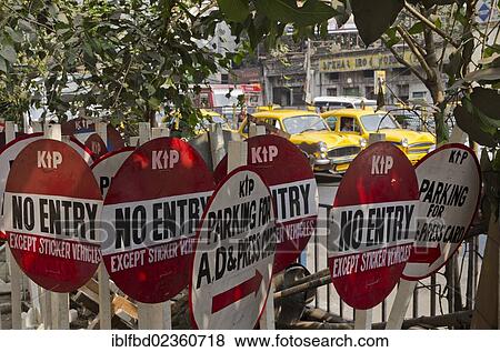 "No entry"""" and """"Parking"""" traffic signs, Kolkata, India, Asia" View Large Photo Image Stock Photo - "No entry"""" and """"Parking"""" traffic signs, Kolkata, India, Asia". Fotosearch