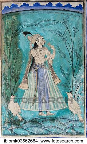Nobleman ب الحمامات سور تصوير زيتي تصوير الجصي حلوة ب بسيط الألوان من ال التعريف Bundikalam أدب بسبب تصوير زيتي Chitrashala بيت صغير بسبب ال التعريف اللوحات Taragarh حصن Bundi Rajasthan الهند