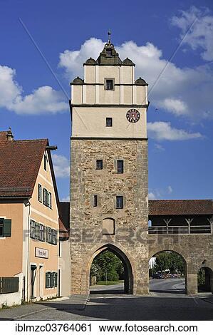 "Noerdlingen Gate, town gate, fortifications, 1372-1435, Dinkelsbuhl, Middle Franconia, Bavaria, Germany, Europe" View Large Photo Image Stock Image - "Noerdlingen Gate, town gate, fortifications, 1372-1435, Dinkelsbuhl, Middle Franconia, Bavaria, Germany, Europe". Fotosearch