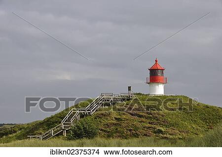 Picture - "Norddorf lighthouse, light beacon, Amrum island, North Sea, Schleswig-Holstein, Germany, Europe". Fotosearch