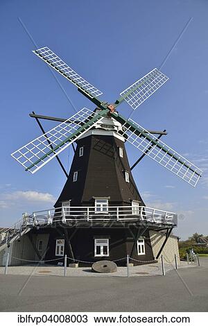 Stock Image - "Norder windmill, Pellworm, North Frisia, Schleswig-Holstein, Germany, Europe". Fotosearch