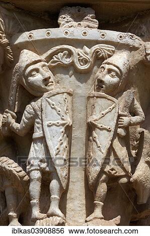 "Norman Knight with sword and shield, capital with human figures in the Romanesque cloister, Cathedral of Monreale, Monreale, Province of Palermo, Sicily, Italy, Europe" View Large Photo Image Stock Photograph - "Norman Knight with sword and shield, capital with human figures in the Romanesque cloister, Cathedral of Monreale, Monreale, Province of Palermo, Sicily, Italy, Europe". Fotosearch