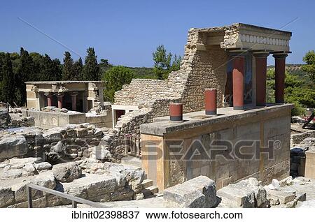 "North entrance with a reconstructed bastion, Palace of Minos, Knossos, Crete, Greece, Europe" View Large Photo Image Stock Photo - "North entrance with a reconstructed bastion, Palace of Minos, Knossos, Crete, Greece, Europe". Fotosearch