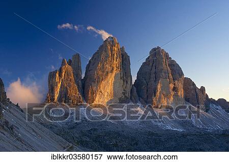 "North face of the Three Peaks, Sextner Dolomiten, South Tyrol province, Trentino-Alto Adige, Italy, Europe" View Large Photo Image Stock Photo - "North face of the Three Peaks, Sextner Dolomiten, South Tyrol province, Trentino-Alto Adige, Italy, Europe". Fotosearch