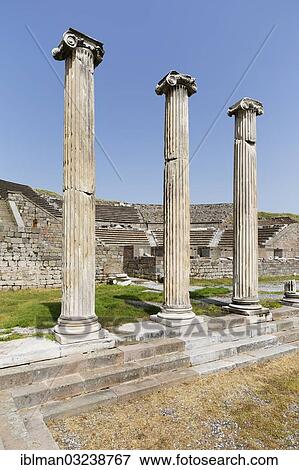 "North Gallery and Theatre, Asclepieion, Pergamon, Manisa Province, Aegean Region, Turkey, Asia" View Large Photo Image Stock Photo - "North Gallery and Theatre, Asclepieion, Pergamon, Manisa Province, Aegean Region, Turkey, Asia". Fotosearch