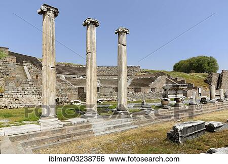 "North Gallery and Theatre, Asclepieion, Pergamon, Manisa Province, Aegean Region, Turkey, Asia" View Large Photo Image Stock Photograph - "North Gallery and Theatre, Asclepieion, Pergamon, Manisa Province, Aegean Region, Turkey, Asia". Fotosearch