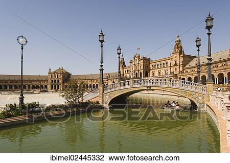 "North wing, central building and river, The Plaza de Espana, Spain Square, The Maria Luisa Park, Parque de Maria Luisa, Seville, Sevilla, Andalusia, Spain, Europe" View Large Photo Image Stock Image - "North wing, central building and river, The Plaza de Espana, Spain Square, The Maria Luisa Park, Parque de Maria Luisa, Seville, Sevilla, Andalusia, Spain, Europe". Fotosearch
