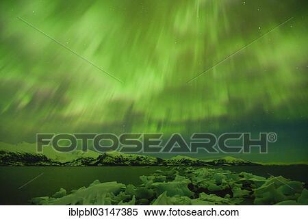 Stock Photography - "Northern lights, Aurora Borealis, College Fjord, Prince William Sound, Alaska, Anchorage, Alaska, United States, North America". Fotosearch