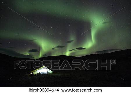 "Northern lights or aurora borealis over a tent, Sarek National Park, Lapland, Sweden, Europe" View Large Photo Image Picture - "Northern lights or aurora borealis over a tent, Sarek National Park, Lapland, Sweden, Europe". Fotosearch