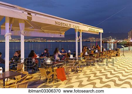 Stock Image - "Nostalji Cafe on the promenade, Konak, Izmir, Izmir Province, Aegean Region, Turkey, Asia". Fotosearch