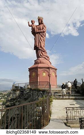 "Notre Dame de France, statue on the top of Corneille rock, Le Puy en Velay, departure of Saint Jacques de Compostelle way, Haute Loire, Auvergne, France, Europe" View Large Photo Image Stock Photo - "Notre Dame de France, statue on the top of Corneille rock, Le Puy en Velay, departure of Saint Jacques de Compostelle way, Haute Loire, Auvergne, France, Europe". Fotosearch