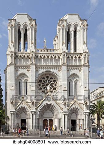 Stock Image - "Notre-Dame di Nice, St. Mary's Church, Nice, Alpes-Maritimes, Provence-Alpes-Cote d'Azur, France, Europe". Fotosearch